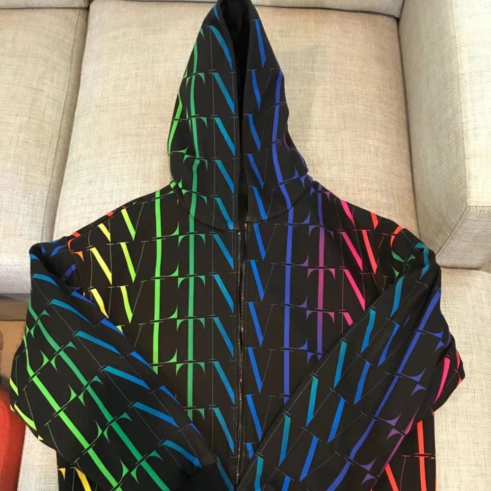 New Valentino Reversible VLTN Logo Hooded Jacket